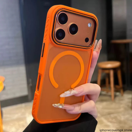 Orange Matte MagSafe Case for iPhone 17 Pro – Black Camera Border - Image 4