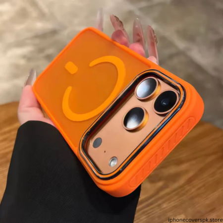 Orange Matte MagSafe Case for iPhone 17 Pro – Black Camera Border - Image 2