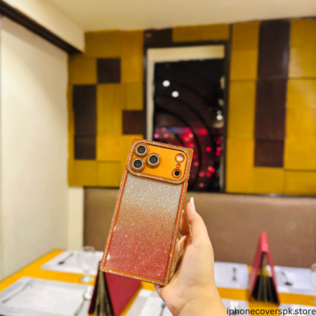 Orange Square Glitter Stones Case (17 Pro & 17 Pro Max) (2)