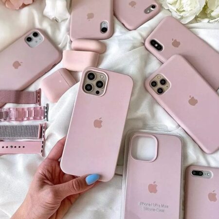 iPhone 12 Pro Sand Pink Silicone Case – Soft Aesthetic Cover | iPhoneCoversPK